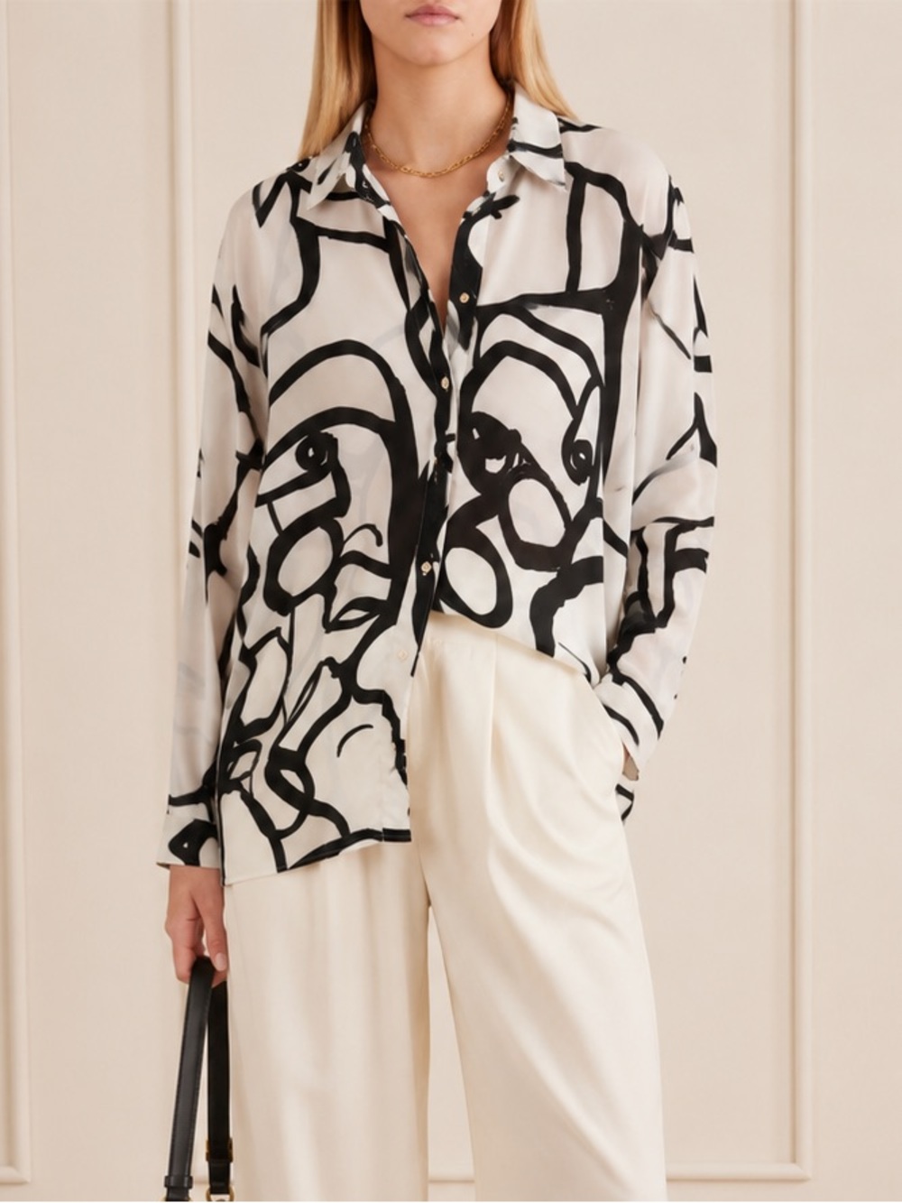 A|X Armani Exchange Abstract Face Print Button-Down Shirt
